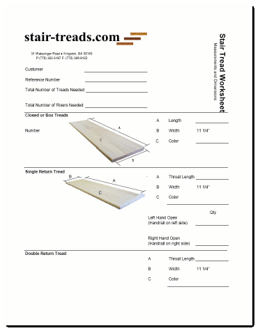 Stair Tread Order Form