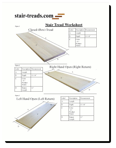 Stair Tread Worksheet