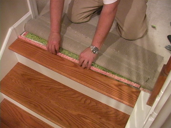 Landing Tread To Transition Into Carpet, How To Install Hardwood Flooring On A Landing
