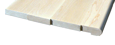 Maple stair tread with wild ends