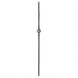 Single Basket Double Twist Baluster - Hollow Metal