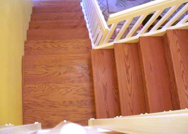 Landings In The Staircase, How To Cover Plywood Stairs With Hardwood