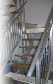 An open rise staircase under construction