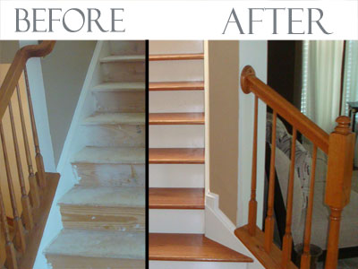 Converting Carpeted Stairs To Hardwood, How Much Does It Cost To Replace Carpet Stairs With Hardwood