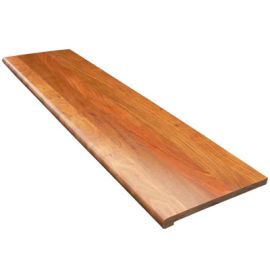 Brazilian Cherry (Jatoba) Natural (Prefinished Clear) Retro Stair Tread Closed 36 in