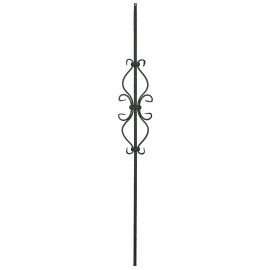 1/2" Square Iron Baluster - "Hourglass" Scroll
