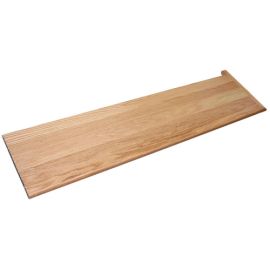 Red Oak Natural (Prefinished Clear) Retro Right Return Stair Tread 48 in
