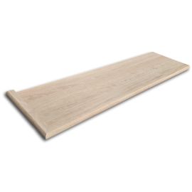 White Oak Unfinished Traditional Left Return Stair Tread 42 in