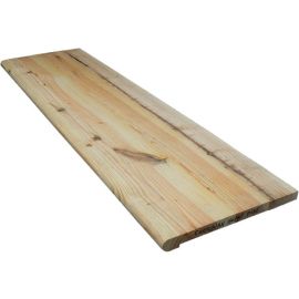Caribbean Heart Pine Knotty Natural (Prefinished Clear) Retro Stair Tread Closed 42 in