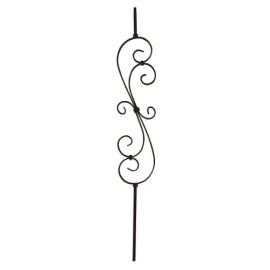 Hollow Metal - Feathered Scroll Iron Baluster