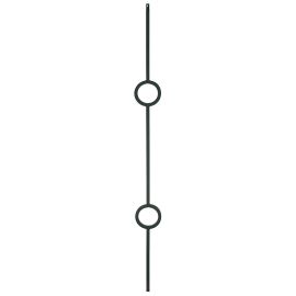 1/2" Square Iron Baluster - Double Circle