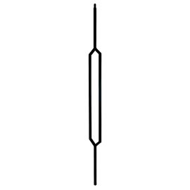 1/2" Square Iron Baluster - Peaked Top/Bottom Rectangle